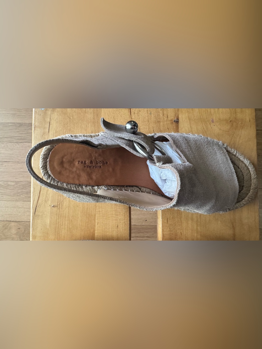 Rag & Bone Women's Arc Suede Espadrille Slingback Sandals - Size EU 37 - Picture 12 of 12